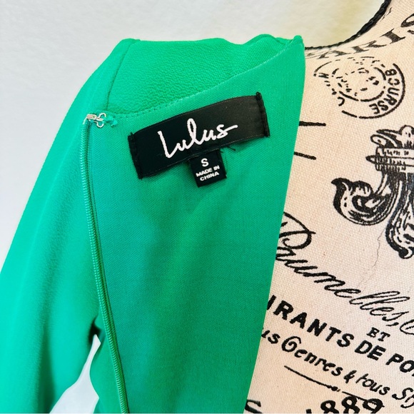 LULUS Center of Attention Green Flounce Sleeve Dress (S) - Picture 10 of 11